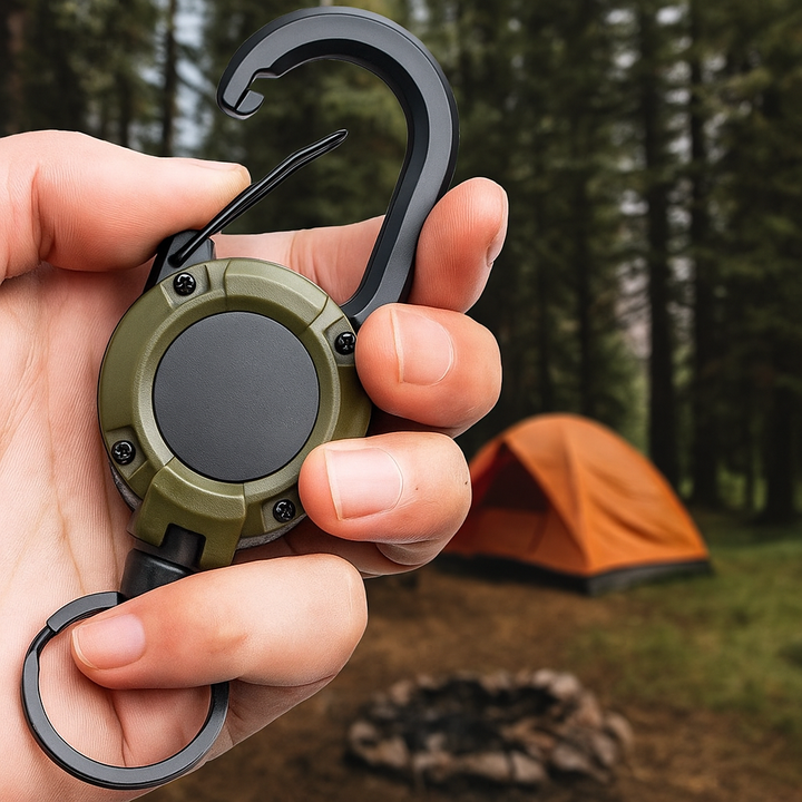 Retractable Steel Wire Carabiner Keychain – Heavy Duty Clip Tool (Single or 5-Pack)