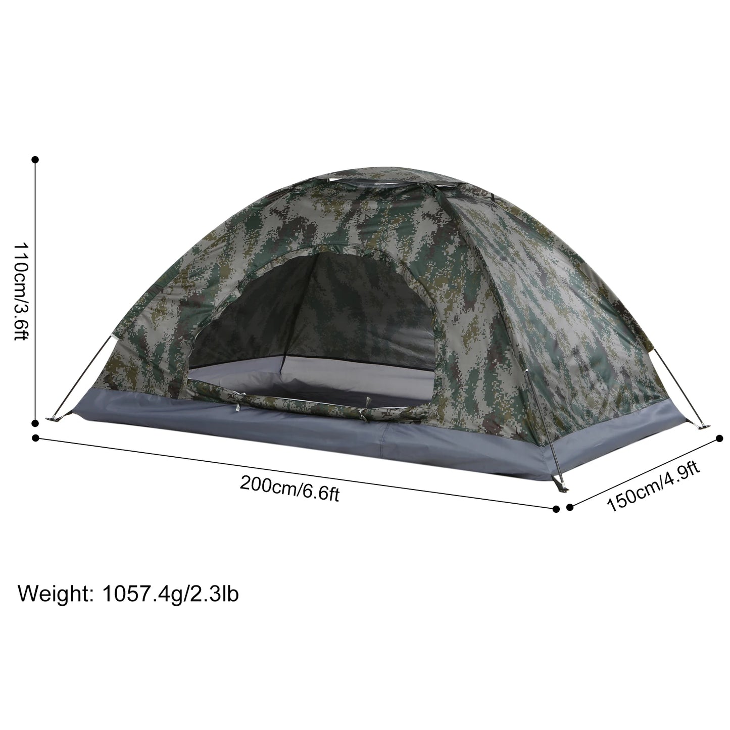 Lightweight UV-Proof Camping Tent – Quick Setup 1–2 Person Shelter with Roof Shield & Carry Bag