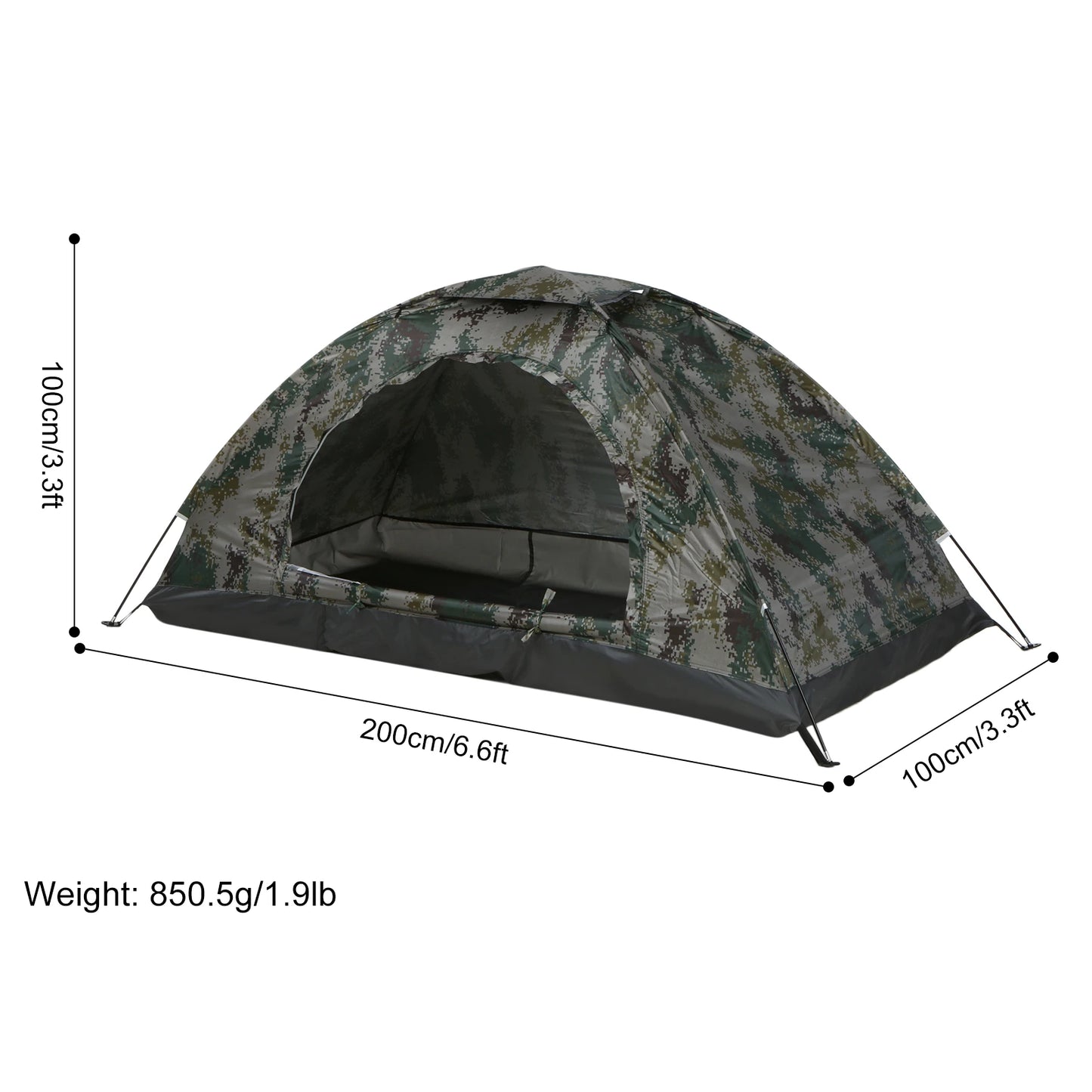 Lightweight UV-Proof Camping Tent – Quick Setup 1–2 Person Shelter with Roof Shield & Carry Bag