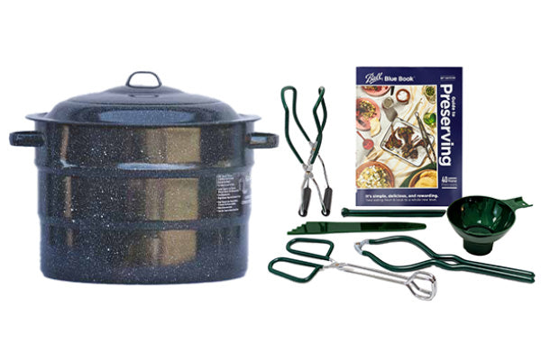 21-Quart Water Bath Canning Starter Kit with Ball Blue Book & Essential Tool Set