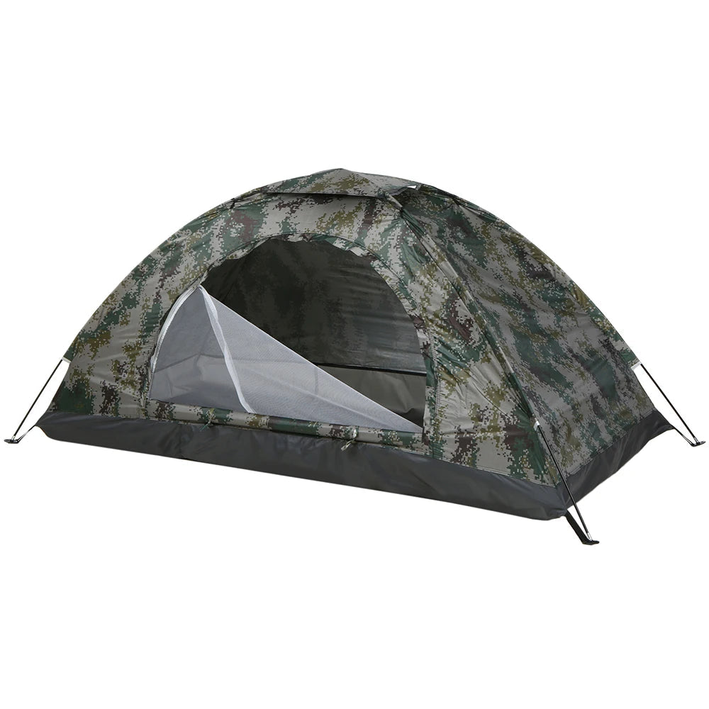 Lightweight UV-Proof Camping Tent – Quick Setup 1–2 Person Shelter with Roof Shield & Carry Bag