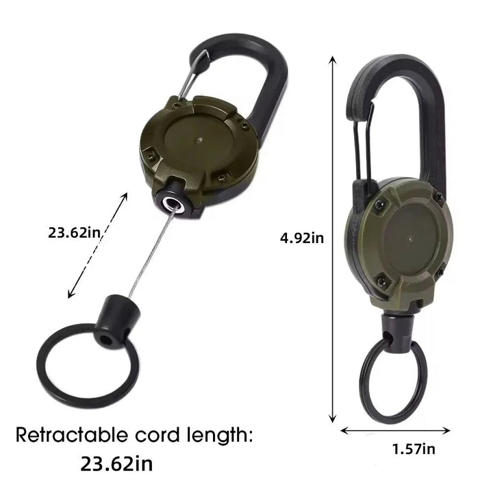 Retractable Steel Wire Carabiner Keychain – Heavy Duty Clip Tool (Single or 5-Pack)