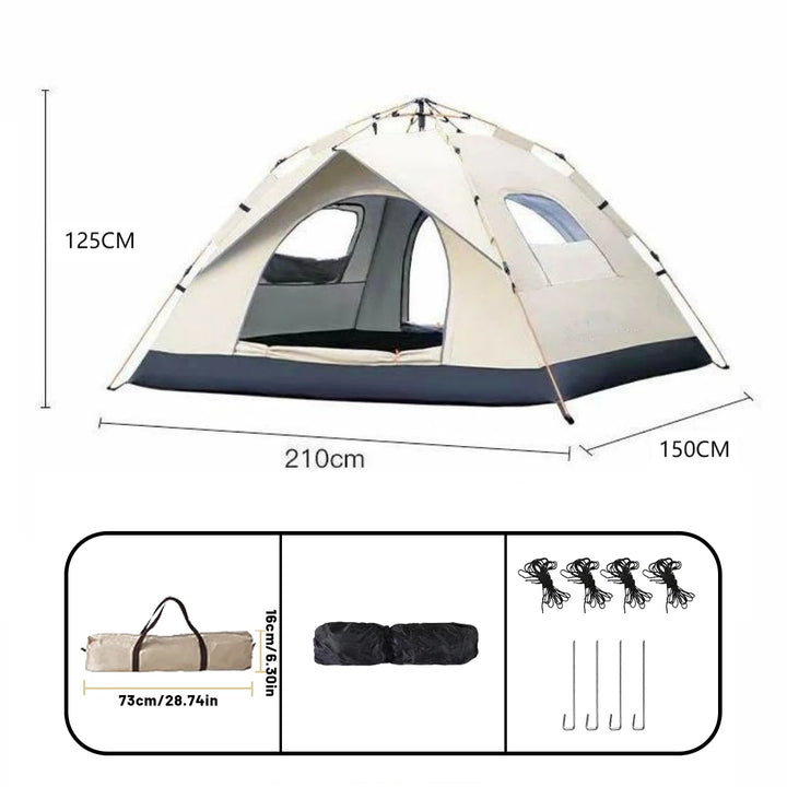 4-Person Automatic Pop-Up Tent – Rainproof & Sun-Proof Shelter for Camping, Beach, or Fishing