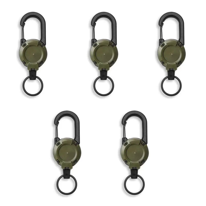Retractable Steel Wire Carabiner Keychain – Heavy Duty Clip Tool (Single or 5-Pack)