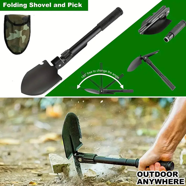 Bugout Alpha Survival Kit – 1-Person Tactical Emergency Pack with Axe, Shovel, First Aid & Fishing Tools