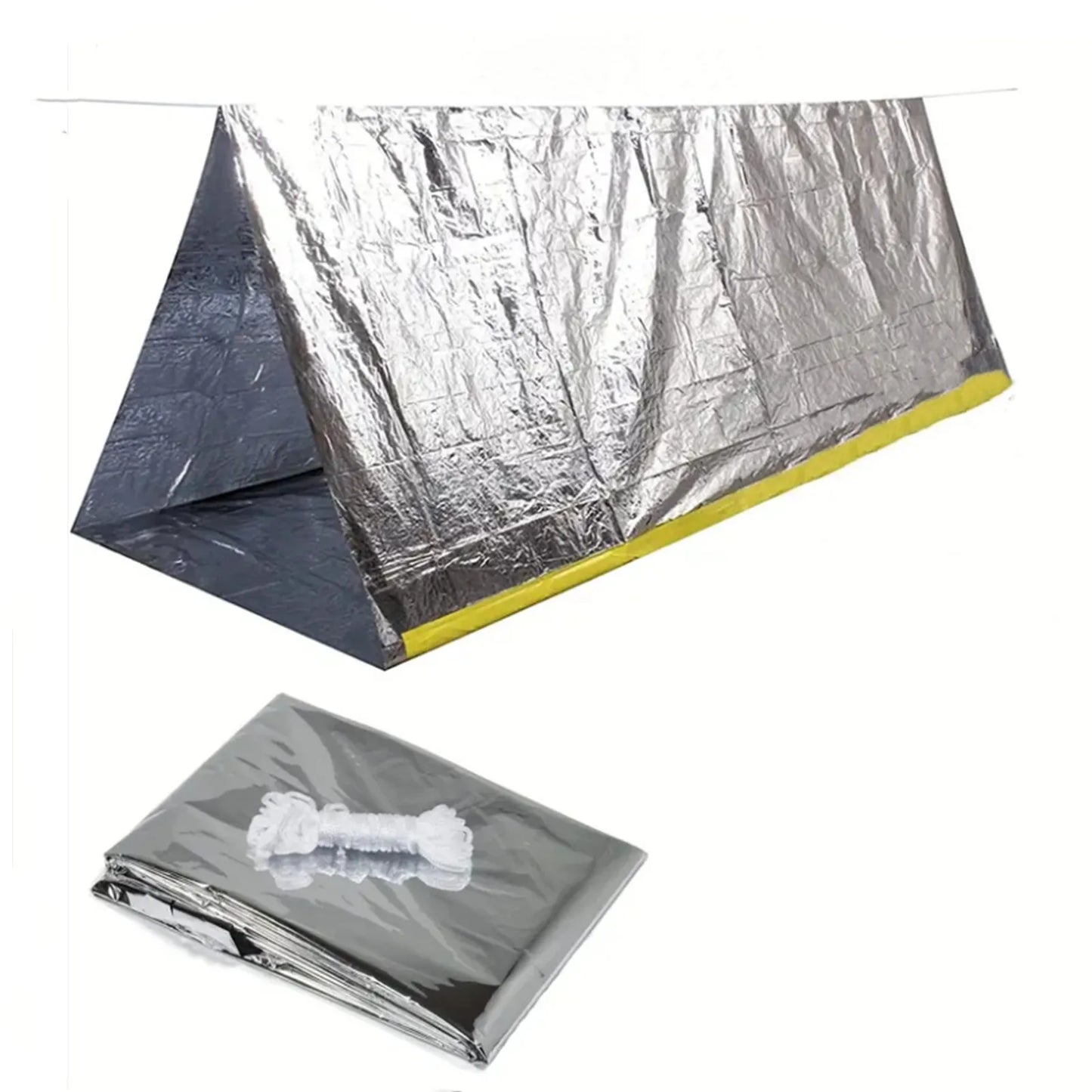 2-Person Emergency Mylar Survival Tent – Waterproof, Windproof, Heat-Retaining Shelte