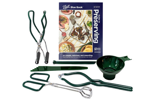 Complete Canning Kit – Presto 23qt Pressure Canner + Ball Blue Book + 6-Piece Tool Set