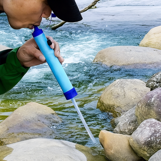 10,000 Gallon Personal Water Filter Straw – Ultra-Light 0.01 Micron 4-Stage Survival Purifier