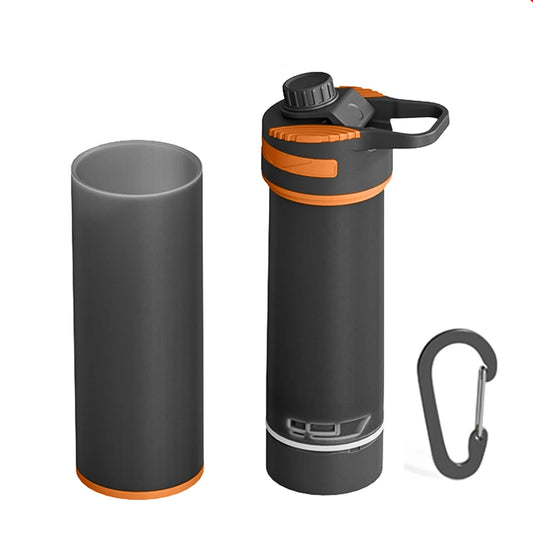 Gravity-Powered Filter Water Bottle – 10,000L Outdoor Purifier with Activated Carbon & Ultrafiltration