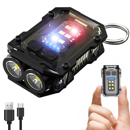 800 Lumen Mini EDC Flashlight – Waterproof, USB-C Rechargeable, 8-Mode Keychain Torch