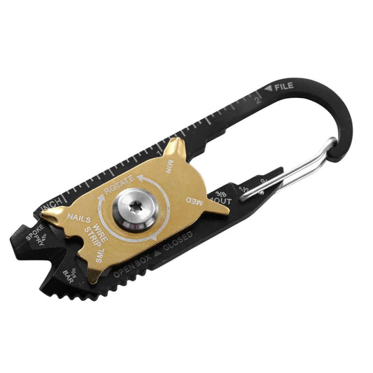 20-in-1 Stainless Steel Survival Keychain Tool – Compact EDC Multi-Function Wrench