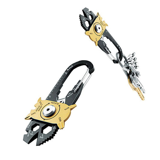20-in-1 Stainless Steel Survival Keychain Tool – Compact EDC Multi-Function Wrench