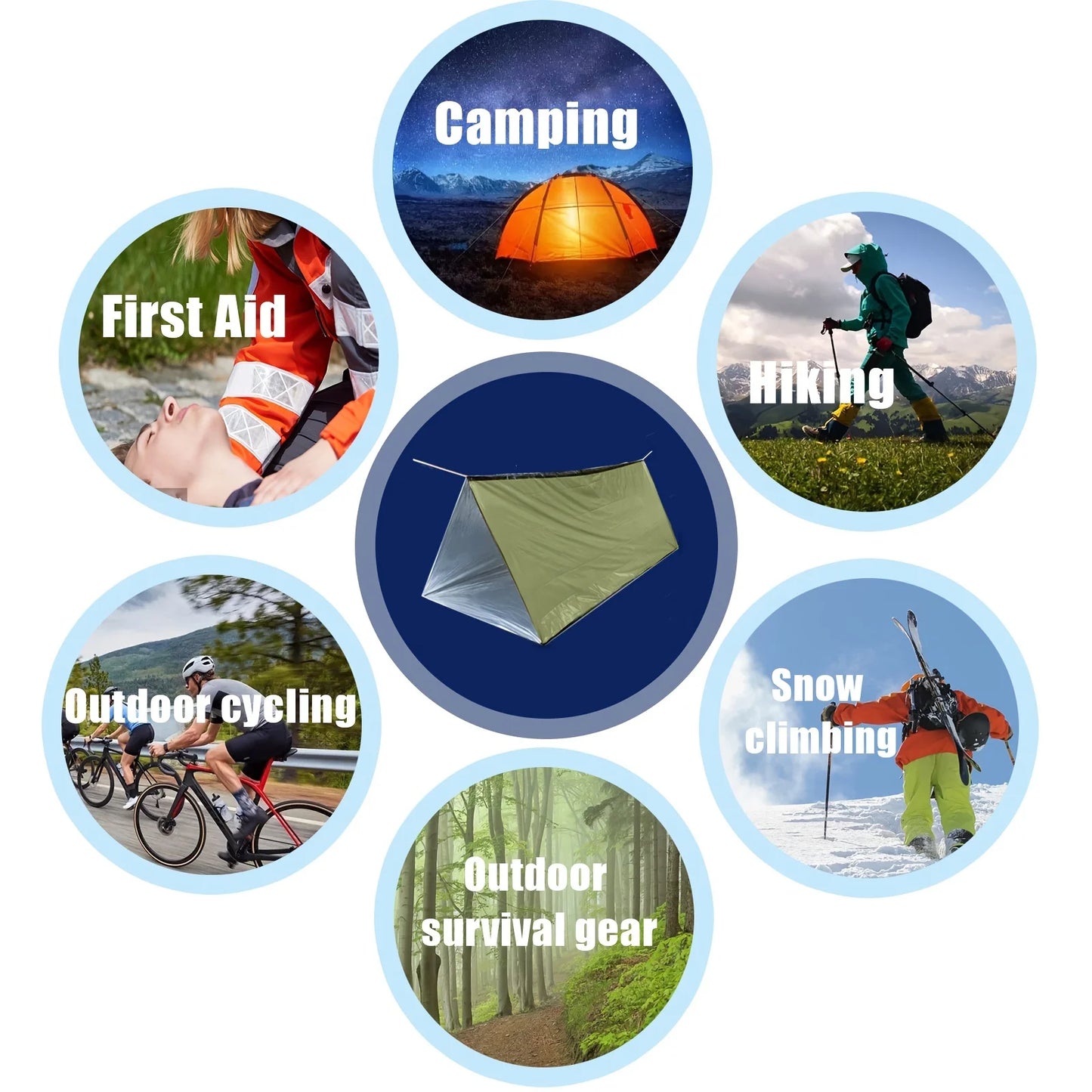2-Person Emergency Mylar Survival Tent – Waterproof, Windproof, Heat-Retaining Shelte