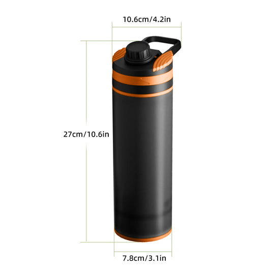 Gravity-Powered Filter Water Bottle – 10,000L Outdoor Purifier with Activated Carbon & Ultrafiltration
