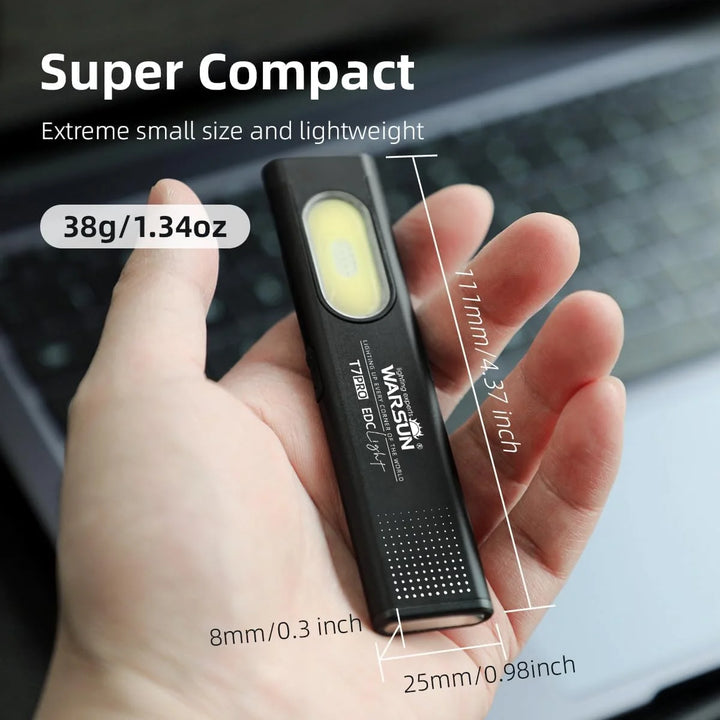 Warsun 600Lm Mini LED Keychain Flashlight – USB-C Rechargeable