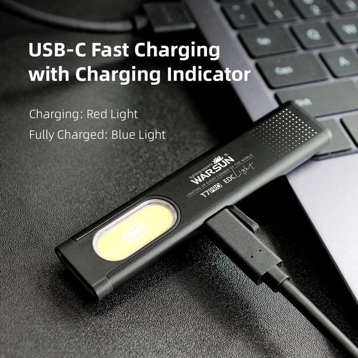 Warsun 600Lm Mini LED Keychain Flashlight – USB-C Rechargeable