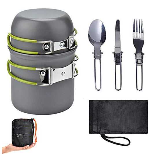 Portable Camping Cookware Set – Lightweight Backpacking Cooking Kit with Pots & Storage Bag
