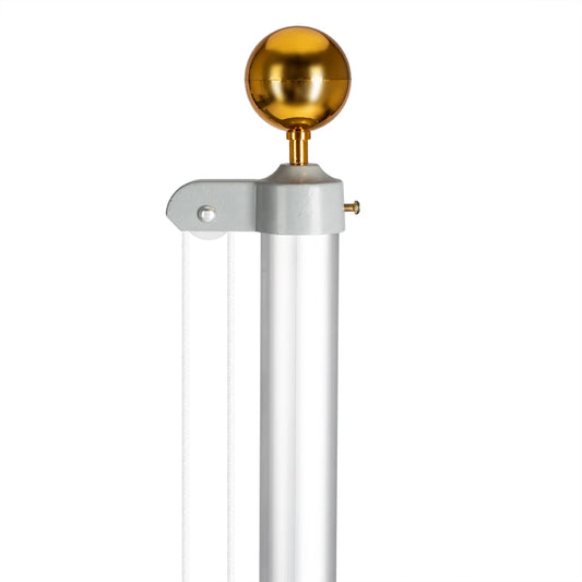 25ft Outdoor Flagpole Kit – Sectional Aluminum Pole with 2 USA Flags + Halyard System