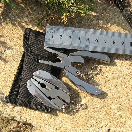 Portable EDC Multitool Kit – Folding Pliers, Knife, Screwdriver & Keychain Survival Tool for Travel & Camping