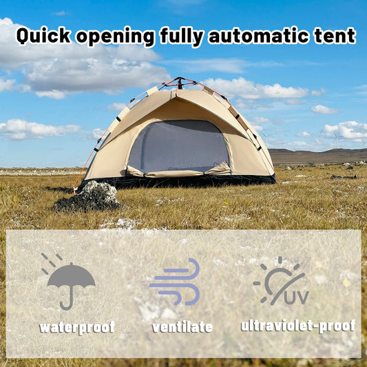 4-Person Automatic Pop-Up Tent – Rainproof & Sun-Proof Shelter for Camping, Beach, or Fishing